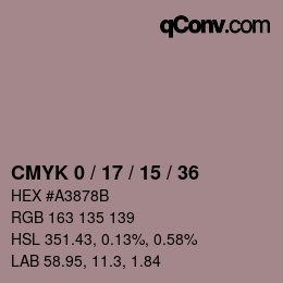 Código de color: CMYK 0 / 17 / 15 / 36 | qconv.com
