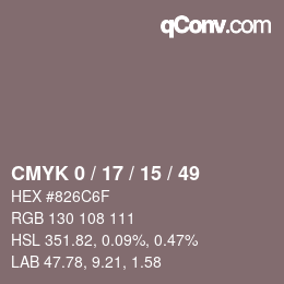 Color code: CMYK 0 / 17 / 15 / 49 | qconv.com