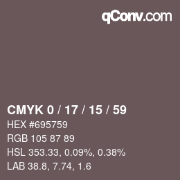 Color code: CMYK 0 / 17 / 15 / 59 | qconv.com