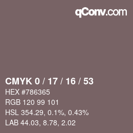 Color code: CMYK 0 / 17 / 16 / 53 | qconv.com