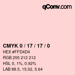 Color code: CMYK 0 / 17 / 17 / 0 | qconv.com