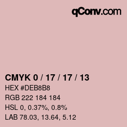 カラーコード: CMYK 0 / 17 / 17 / 13 | qconv.com