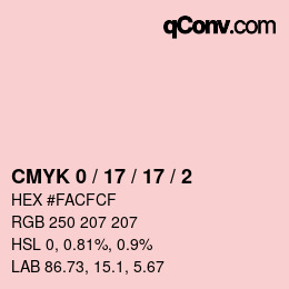 Color code: CMYK 0 / 17 / 17 / 2 | qconv.com