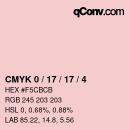 Color code: CMYK 0 / 17 / 17 / 4 | qconv.com