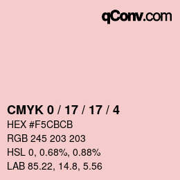カラーコード: CMYK 0 / 17 / 17 / 4 | qconv.com