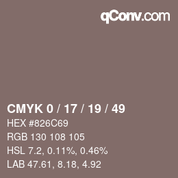 Color code: CMYK 0 / 17 / 19 / 49 | qconv.com