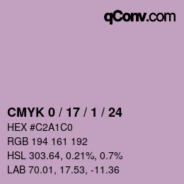 カラーコード: CMYK 0 / 17 / 1 / 24 | qconv.com