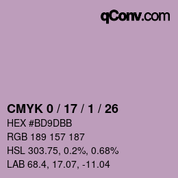 カラーコード: CMYK 0 / 17 / 1 / 26 | qconv.com