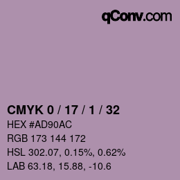 カラーコード: CMYK 0 / 17 / 1 / 32 | qconv.com