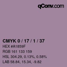 カラーコード: CMYK 0 / 17 / 1 / 37 | qconv.com