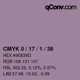 Color code: CMYK 0 / 17 / 1 / 38 | qconv.com