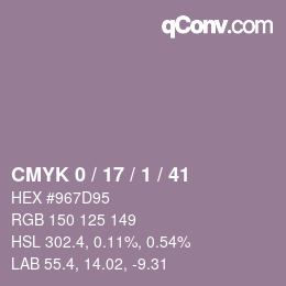 Color code: CMYK 0 / 17 / 1 / 41 | qconv.com