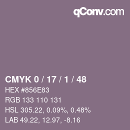 颜色代码: CMYK 0 / 17 / 1 / 48 | qconv.com