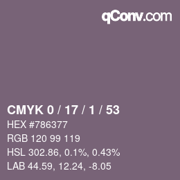 Color code: CMYK 0 / 17 / 1 / 53 | qconv.com