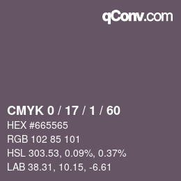 Color code: CMYK 0 / 17 / 1 / 60 | qconv.com