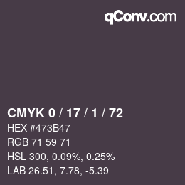 Color code: CMYK 0 / 17 / 1 / 72 | qconv.com