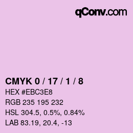 カラーコード: CMYK 0 / 17 / 1 / 8 | qconv.com
