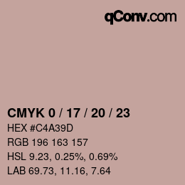颜色代码: CMYK 0 / 17 / 20 / 23 | qconv.com