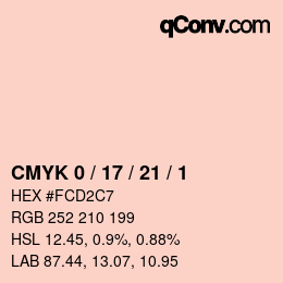 Color code: CMYK 0 / 17 / 21 / 1 | qconv.com