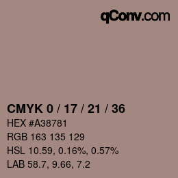 Código de color: CMYK 0 / 17 / 21 / 36 | qconv.com