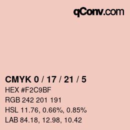 Color code: CMYK 0 / 17 / 21 / 5 | qconv.com