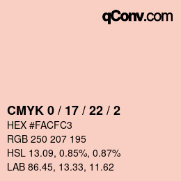 Color code: CMYK 0 / 17 / 22 / 2 | qconv.com