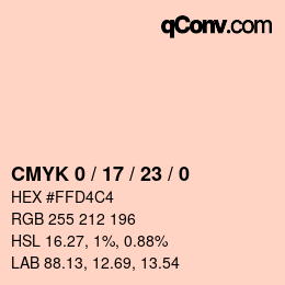 Color code: CMYK 0 / 17 / 23 / 0 | qconv.com