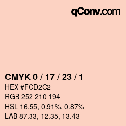 颜色代码: CMYK 0 / 17 / 23 / 1 | qconv.com