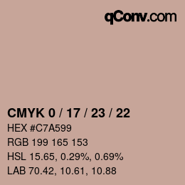 Farbcode: CMYK 0 / 17 / 23 / 22 | qconv.com