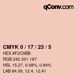 颜色代码: CMYK 0 / 17 / 23 / 5 | qconv.com