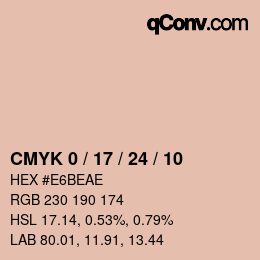 カラーコード: CMYK 0 / 17 / 24 / 10 | qconv.com