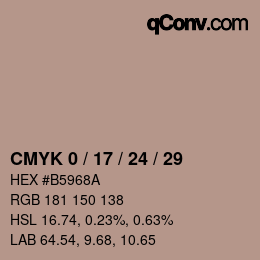 カラーコード: CMYK 0 / 17 / 24 / 29 | qconv.com
