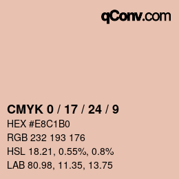 カラーコード: CMYK 0 / 17 / 24 / 9 | qconv.com