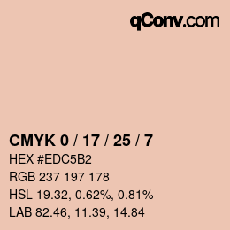 Farbcode: CMYK 0 / 17 / 25 / 7 | qconv.com