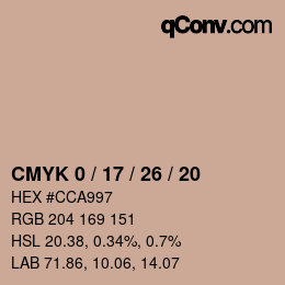 Color code: CMYK 0 / 17 / 26 / 20 | qconv.com