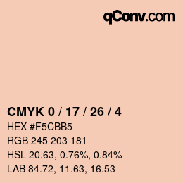 Color code: CMYK 0 / 17 / 26 / 4 | qconv.com