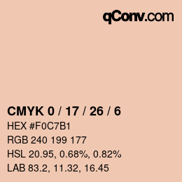 Color code: CMYK 0 / 17 / 26 / 6 | qconv.com