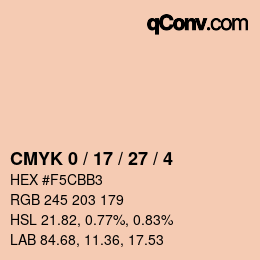 カラーコード: CMYK 0 / 17 / 27 / 4 | qconv.com
