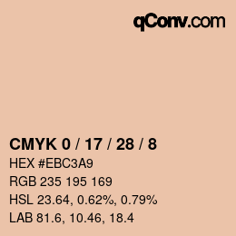 カラーコード: CMYK 0 / 17 / 28 / 8 | qconv.com