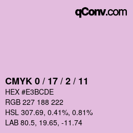 カラーコード: CMYK 0 / 17 / 2 / 11 | qconv.com
