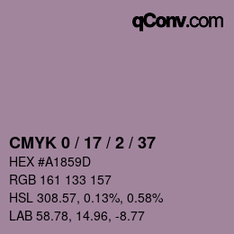カラーコード: CMYK 0 / 17 / 2 / 37 | qconv.com