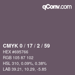 カラーコード: CMYK 0 / 17 / 2 / 59 | qconv.com