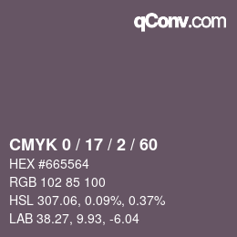 カラーコード: CMYK 0 / 17 / 2 / 60 | qconv.com