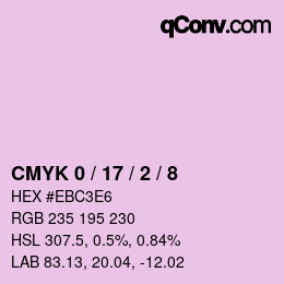 カラーコード: CMYK 0 / 17 / 2 / 8 | qconv.com