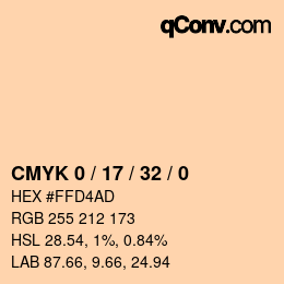 Color code: CMYK 0 / 17 / 32 / 0 | qconv.com