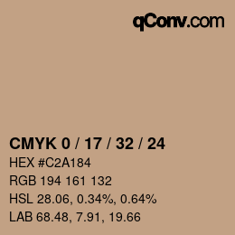 颜色代码: CMYK 0 / 17 / 32 / 24 | qconv.com