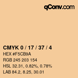 Color code: CMYK 0 / 17 / 37 / 4 | qconv.com
