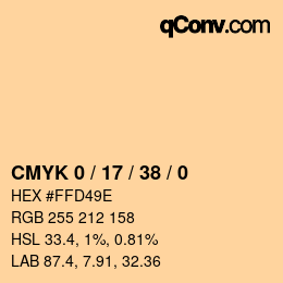 Color code: CMYK 0 / 17 / 38 / 0 | qconv.com