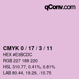 カラーコード: CMYK 0 / 17 / 3 / 11 | qconv.com