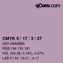 Color code: CMYK 0 / 17 / 3 / 27 | qconv.com